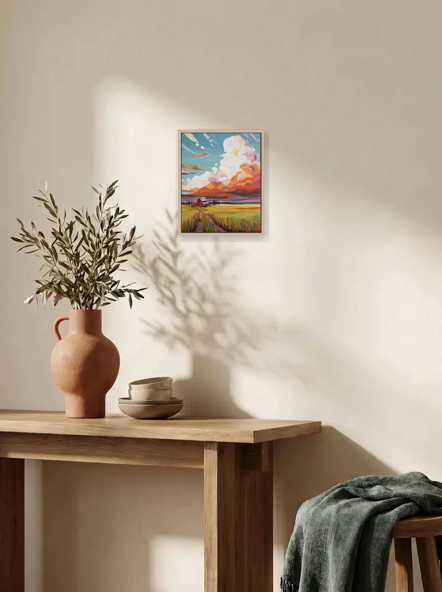 Almost Home displayed as a wall-scale canvas in an interior scene