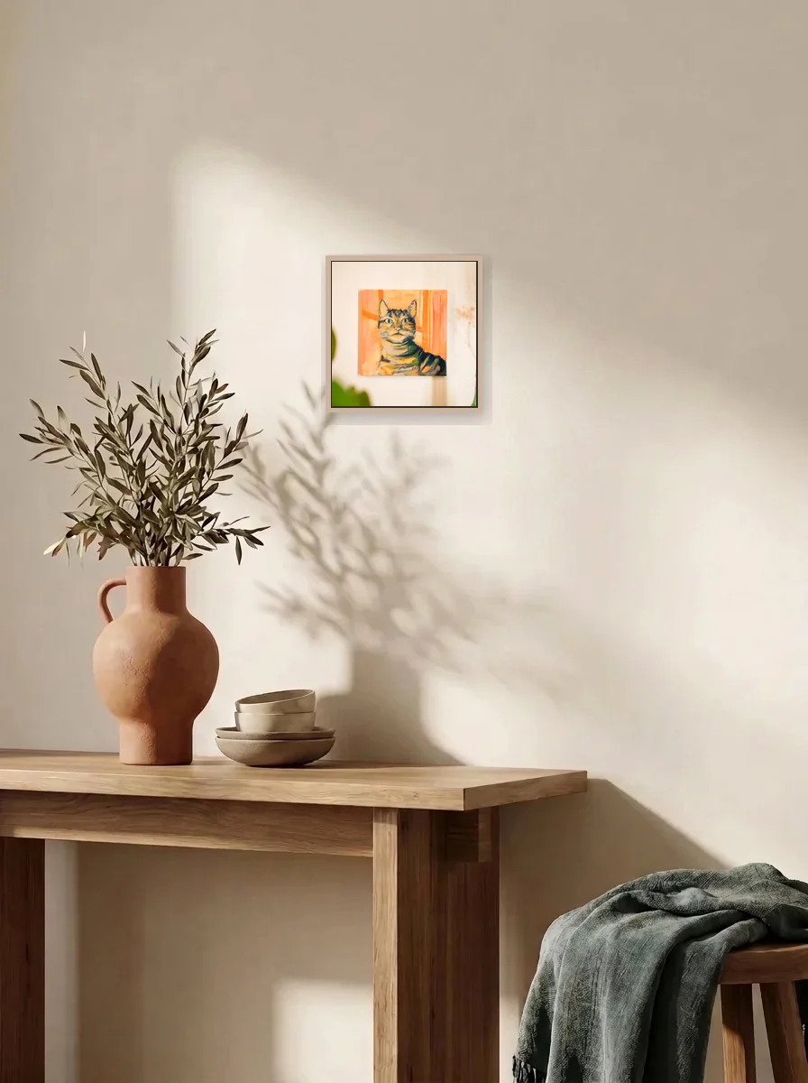 Misu displayed as a wall-scale canvas in an interior scene