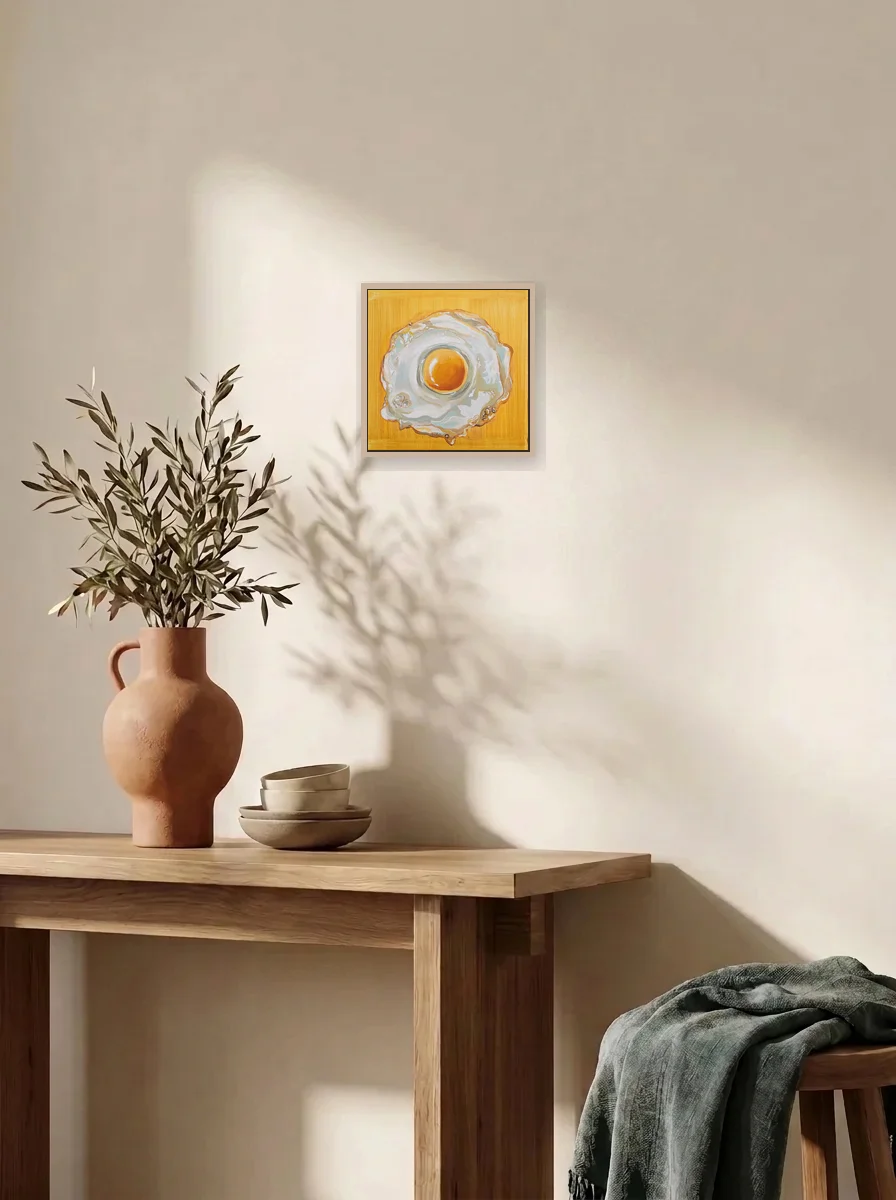 SunnySide displayed as a wall-scale canvas in an interior scene
